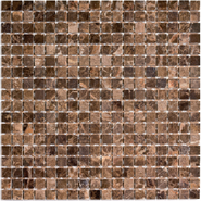 Мозаика из мрамора Dark Emperador PIX304, чип 15x15 мм, 30.5х30.5 см матовая коричневый