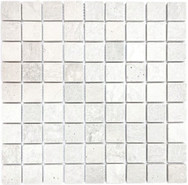 Мозаика Orro Mosaic Travertine Gray Tum камень 30.5х30.5 см матовая чип 30х30 мм, белый, серый