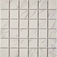 Мозаика из керамогранита PIX606, чип 48х48 мм, сетка 306х306х7 мм матовая, белый
