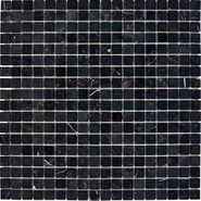 Мозаика из мрамора Nero Marquna PIX244, чип 15х15 мм, сетка 305х305х4 мм, полированная, nero, черный