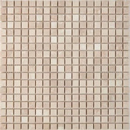 Мозаика из мрамора Cream Marfil PIX234, чип 15x15 мм, сетка 300х300x4 мм матовая, бежевый