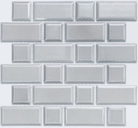 Мозаика PR 4595-43 керамика 29.1х29.4 см глянцевая чип 45х45, 45х95 мм, серый