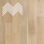 Паркетная доска Lab Arte Английская елка Дуб Селект Чегет белый лак 500х90х14/3