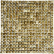 Мозаика Marble Mosaic Diamond Emperador Light Pol камень 30.5х30.5 см полированная чип 15х15 мм, коричневый