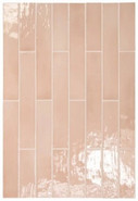 Настенная плитка Manacor Blush Pink 6.5x40 глянцевая керамическая