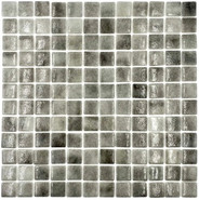 Мозаика Atlantis Platinum 31.5х31.5 см Bonaparte стеклянная и стеклянная с камнем глянцевая чип 24х24 мм, бежевый, серый