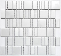 Мозаика PS2348-11 керамика 30х30 см матовая чип 23х48 мм, серый