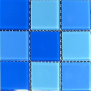Мозаика стеклянная Aquaviva Cristall Light Blue 30х30 см глянцевая чип 48х48 мм, голубой, синий 020865