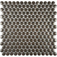 Мозаика KO19-Steel керамика 29.1x29.4 см глянцевая чип 19x19 мм, коричневый