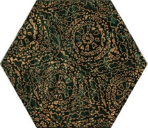 Декор Urban Colours Green Inserto Szklane Heksagon A 17.1x19.8 глянцевый керамический