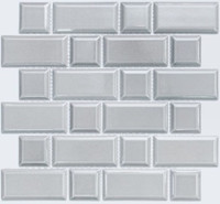 Мозаика PR 4595-43 керамика 29.1х29.4 см глянцевая чип 45х45, 45х95 мм, серый