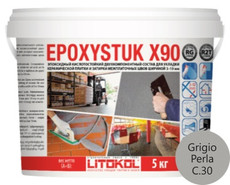 Затирка для плитки эпоксидная Litokol Epoxystuk X90 C.30 жемчужно-серый 5 кг 479380002