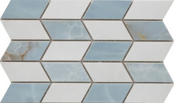 Мозаика Mk.ChevronBluAbs2MixLP 15х24.9 керамогранит лаппатированная, голубой