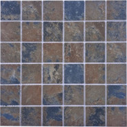 Мозаика PIX760 из стекла, 30х30 см Pixmosaic матовая чип 48x48 мм, коричневый, синий