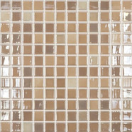 Мозаика Lux № 421 (на сетке) стекло 31.7х31.7 см Vidrepur глянцевая чип 2.5x2.5 мм, бежевый, коричневый С0002164