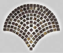 Мозаика Andromeda-5 веер мрамор+керамика 30х25 см матовая чип 15х15 мм, коричневый