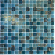 Мозаика из стекла PIX108, чип 20x20 мм, бумага 316х316х4 мм глянцевая, голубой, коричневый, синий