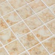 Мозаика Ezarri Sandstone 50 Safe стекло 36.5х36.5 см матовая, антислип чип 50х50 мм, бежевый
