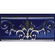 Бордюр Noblesse Cenefa Cobalto Silver 20x10 глянцевая