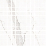 Мозаика Blanc Calacatta Mosaic Soft 30x30 керамогранит Living Ceramics матовая чип 25х25 мм, белый, серый LV10636
