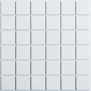 Мозаика P-524 керамика 30.6х30.6 см матовая чип 48х48 мм, белый