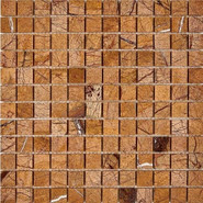 Мозаика из мрамора Rain Forest Brown (Bidasar Brown) PIX293, чип 23х23 мм, сетка 300х300х6 мм полированная, коричневый