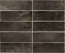 Настенная плитка Hanoi Black Ash 6,5x20 Equipe глянцевая керамическая 30031