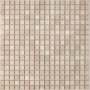 Мозаика из мрамора Cream Marfil PIX234, чип 15x15 мм, сетка 300х300x4 мм матовая, бежевый