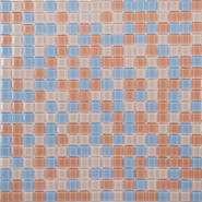 Мозаика J-353 стекло 30.5х30.5 см глянцевая чип 15х15 мм, голубой, розовый