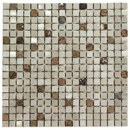 Мозаика K-731 мрамор 30.5х30.5 см полированная чип 15х15 мм, коричневый, серый