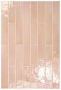 Настенная плитка Manacor Blush Pink 6.5x40 глянцевая керамическая