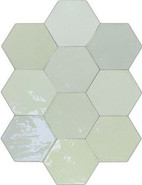 Настенная плитка Zellige Hexa Mint (122083) 10,8х12,4 Wow глянцевая керамическая