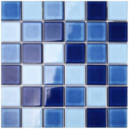 Мозаика керамическая Aquaviva YF-813 керамика 30.6х30.6 см матовая чип 48х48 мм, голубой, синий 029748