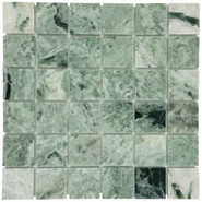 Мозаика Marble Mosaic Cloud Emerald Pol камень 30.5х30.5 см полированная чип 48х48 мм, зеленый