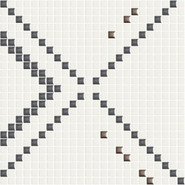 Мозаика Metrica Incroci 02 керамика 30х30 см Appiani глянцевая чип 12х12 мм, белый, коричневый, серый INCR002