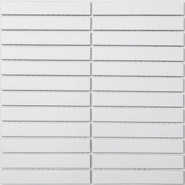 Мозаика P-529 керамика 29.6х30 см матовая чип 22х145 мм, белый