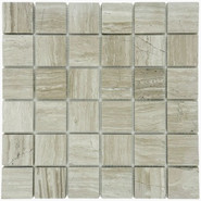 Мозаика Marble Mosaic Wood Grain Mat камень 30.5х30.5 см матовая чип 48х48 мм, серый, бежевый
