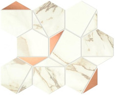 Мозаика Marvel Calacatta Imperiale Gold Hex Shiny (A4WW) 25,1x29 Глазурованная керамическая