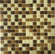 Мозаика из стекла PIX115, чип 20x20 мм, сетка 316х316х4 мм глянцевая, бежевый, коричневый
