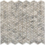 Мозаика из мрамора Bianco Carrara PIX290, чип 27x10 мм, сетка 298х307x8 мм глянцевая, серый