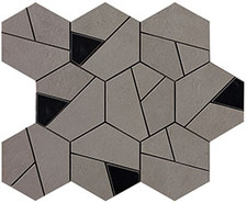 Мозаика Boost Smoke Mosaico Hex Black AN69 25x28,5 керамогранитная