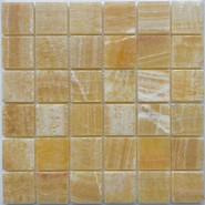 Мозаика из оникса Honey Onyx PIX307, чип 48x48 мм, 30.5х30.5 см полированная бежевый