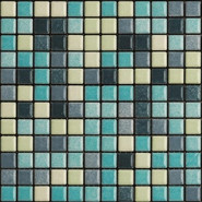Мозаика Mix Standard Laguna Blue керамика 30х30 см Appiani матовая чип 25х25 мм, желтый, зеленый XLAB 702