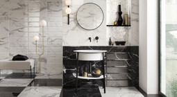 Мозаика Roma Gold Carrara Superiore Leaves Mosaico 25,9x30,9 керамика глянцевая, белый, серый 36977