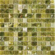 Мозаика из мрамора Dondong PIX214, чип 23x23 мм, сетка 305х305x6 мм глянцевая, зеленый