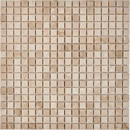 Мозаика из мрамора Crema Nova PIX226, чип 15х15 мм, сетка 300х300х4 мм глянцевая, бежевый