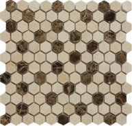 Мозаика Muare Каменная Q-Stones QS-Hex 027-25P/10 30,5x30,5, глянцевая