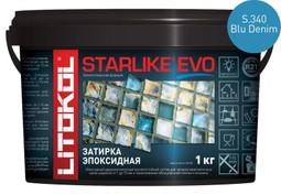 Затирка для плитки эпоксидная Litokol двухкомпонентный состав Starlike Evo S.340 Blu Denim 1 кг 485350002