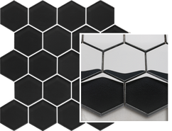 Мозаика Uniwersalna Mozaika Prasowana Nero Paradyz Hexagon керамика 22х25.5 см гладкая черный 5900144091917