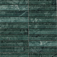 Мозаика Pixmosaic PIX 344 Spider Green, Concave, чип 30х151 мм, сетка 305х318х12 мрамор матовая зеленый